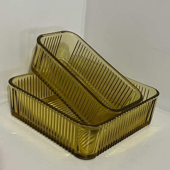 Vintage Amber Federal Glass Refrigerator Dishes - Picture 8 of 9